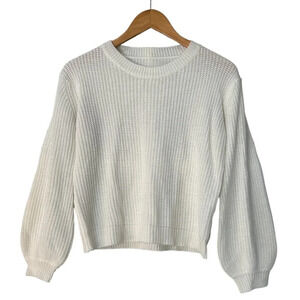 SHEIN Bell Sleeve Cropped Chunky Sweater - small